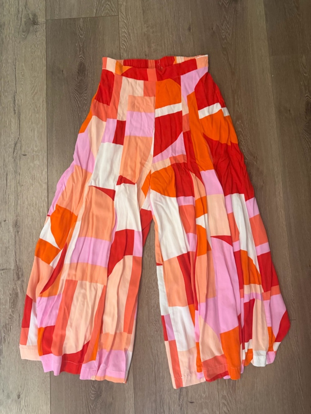 Petal & Pup Pink, Orange & Red Wide-Leg Patchwork Pants